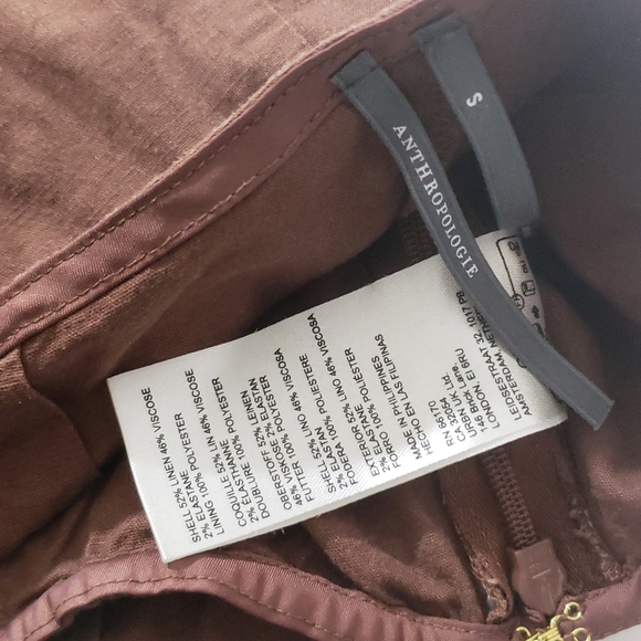 Anthropologie Linen Blend Sleeveless Vest Romper Womens S Brown Open Back - Picture 9 of 11